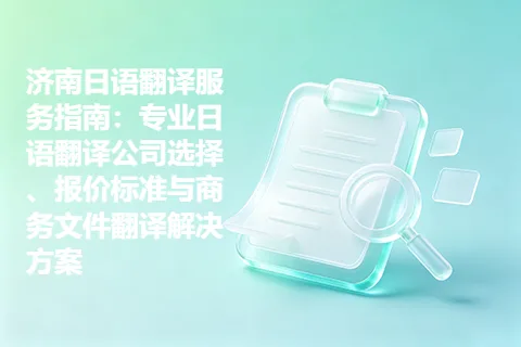 济南日语翻译服务指南：专业日语翻译公司选择、报价标准与商务文件翻译解决方案