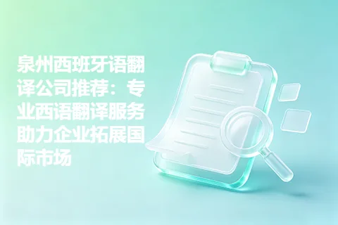 泉州西班牙语翻译公司推荐：专业西语翻译服务助力企业拓展国际市场