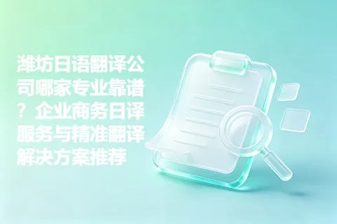 潍坊日语翻译公司哪家专业靠谱？企业商务日译服务与精准翻译解决方案推荐