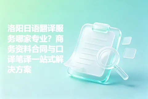 洛阳日语翻译服务哪家专业?商务资料合同与口译笔译一站式解决方案