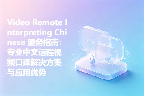 Video Remote Interpreting Chinese 服务指南：专业中文远程视频口译解决方案与应用优势