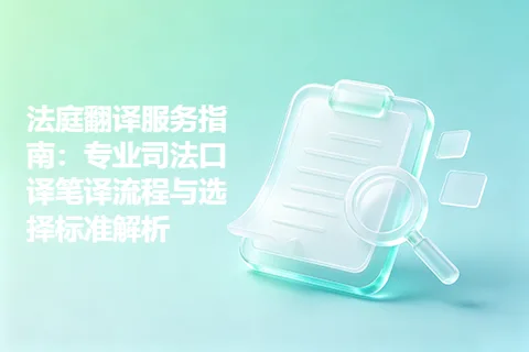 法庭翻译服务指南：专业司法口译笔译流程与选择标准解析
