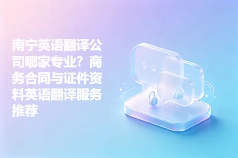 南宁英语翻译公司哪家专业？商务合同与证件资料英语翻译服务推荐