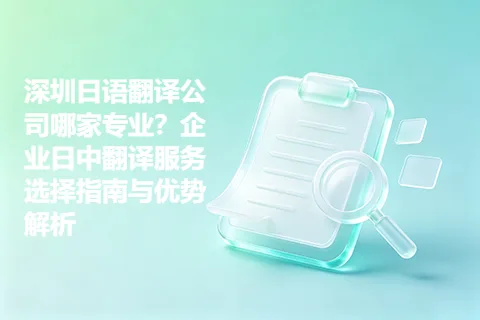深圳日语翻译公司哪家专业？企业日中翻译服务选择指南与优势解析