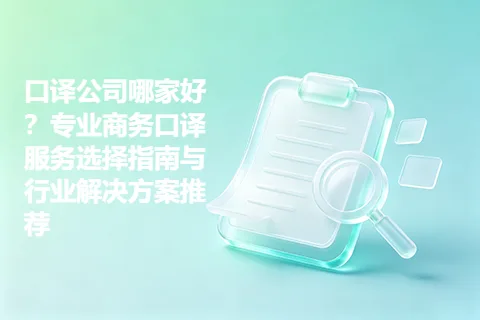 口译公司哪家好？专业商务口译服务选择指南与行业解决方案推荐