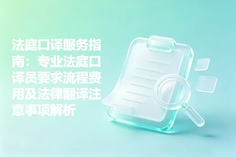 法庭口译服务指南：专业法庭口译员要求流程费用及法律翻译注意事项解析
