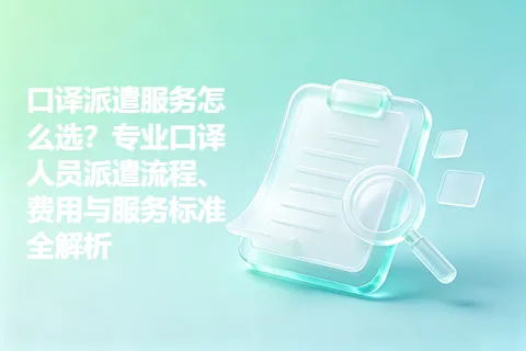 口译派遣服务怎么选？专业口译人员派遣流程、费用与服务标准全解析