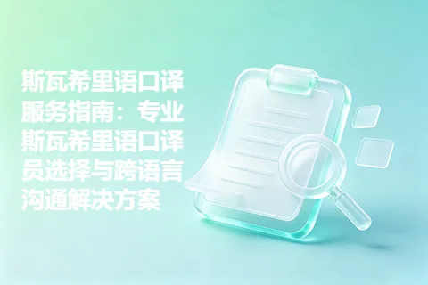 斯瓦希里语口译服务指南：专业斯瓦希里语口译员选择与跨语言沟通解决方案