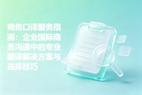 商务口译服务指南：企业国际商务沟通中的专业翻译解决方案与选择技巧