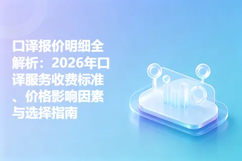 口译报价明细全解析：2026年口译服务收费标准、价格影响因素与选择指南