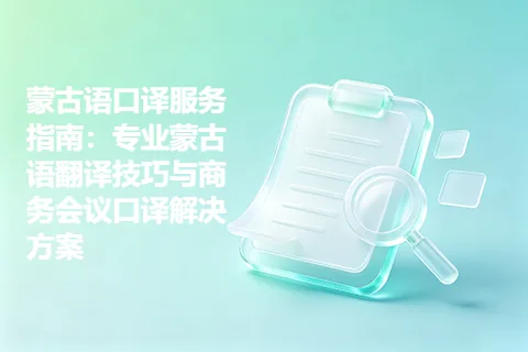 蒙古语口译服务指南：专业蒙古语翻译技巧与商务会议口译解决方案