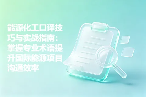 能源化工口译技巧与实战指南：掌握专业术语提升国际能源项目沟通效率
