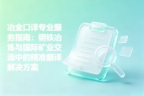 冶金口译专业服务指南：钢铁冶炼与国际矿业交流中的精准翻译解决方案