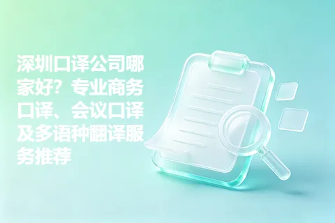深圳口译公司哪家好？专业商务口译、会议口译及多语种翻译服务推荐