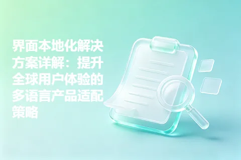 界面本地化解决方案详解：提升全球用户体验的多语言产品适配策略