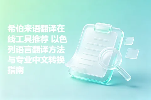 希伯来语翻译在线工具推荐 以色列语言翻译方法与专业中文转换指南