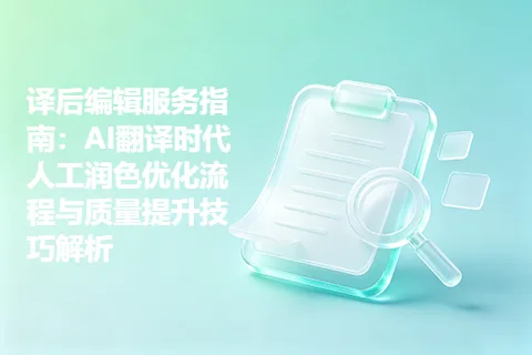 译后编辑服务指南：AI翻译时代人工润色优化流程与质量提升技巧解析
