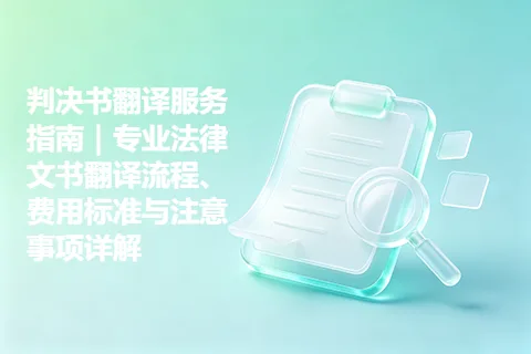 判决书翻译服务指南｜专业法律文书翻译流程、费用标准与注意事项详解