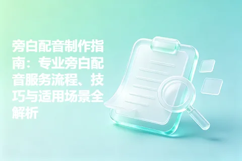 旁白配音制作指南：专业旁白配音服务流程、技巧与适用场景全解析