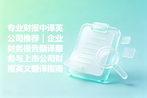 专业财报中译英公司推荐｜企业财务报告翻译服务与上市公司财报英文翻译指南