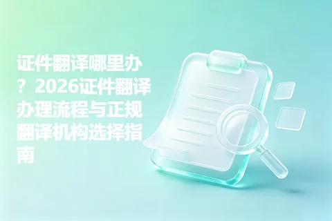 证件翻译哪里办？2026证件翻译办理流程与正规翻译机构选择指南
