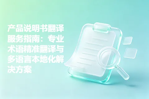 产品说明书翻译服务指南：专业术语精准翻译与多语言本地化解决方案