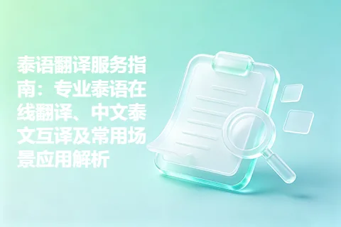泰语翻译服务指南：专业泰语在线翻译、中文泰文互译及常用场景应用解析