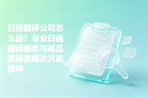 日语翻译公司怎么选？专业日语翻译服务与高品质语言解决方案推荐