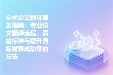 学术论文翻译服务指南：专业论文翻译流程、质量标准与提升国际发表成功率的方法