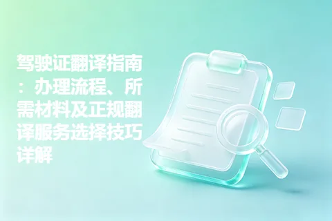 驾驶证翻译指南：办理流程、所需材料及正规翻译服务选择技巧详解