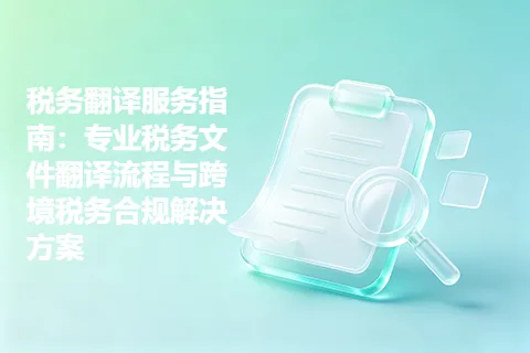 税务翻译服务指南：专业税务文件翻译流程与跨境税务合规解决方案