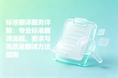 标准翻译服务详解：专业标准翻译流程、要求与高质量翻译方法指南