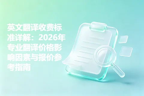 英文翻译收费标准详解：2026年专业翻译价格影响因素与报价参考指南
