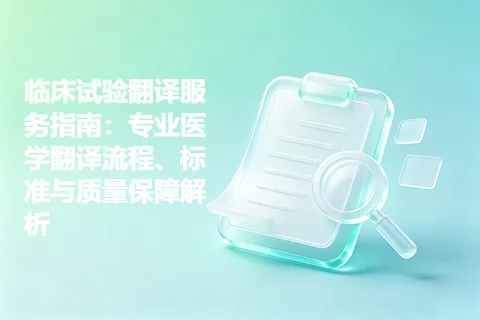 临床试验翻译服务指南：专业医学翻译流程、标准与质量保障解析