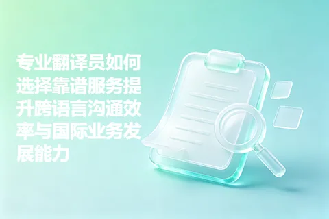 专业翻译员如何选择靠谱服务提升跨语言沟通效率与国际业务发展能力