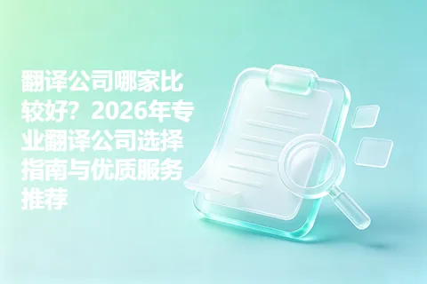 翻译公司哪家比较好？2026年专业翻译公司选择指南与优质服务推荐
