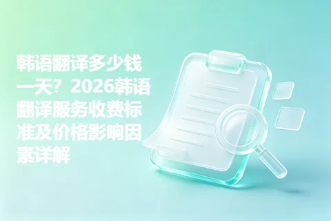 韩语翻译多少钱一天？2026韩语翻译服务收费标准及价格影响因素详解