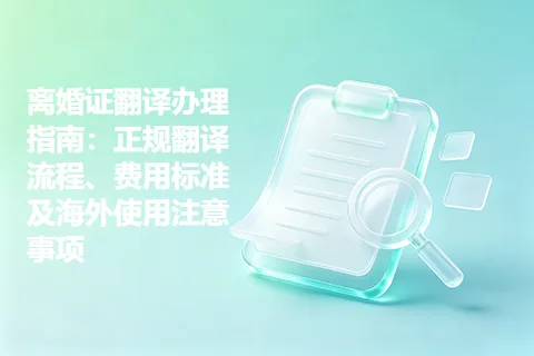 离婚证翻译办理指南：正规翻译流程、费用标准及海外使用注意事项