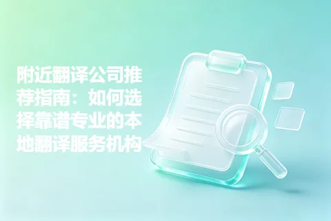 附近翻译公司推荐指南：如何选择靠谱专业的本地翻译服务机构