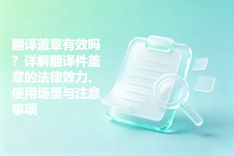 翻译盖章有效吗？详解翻译件盖章的法律效力、使用场景与注意事项