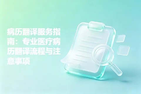 病历翻译服务指南：专业医疗病历翻译流程与注意事项