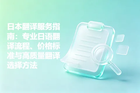 日本翻译服务指南：专业日语翻译流程、价格标准与高质量翻译选择方法