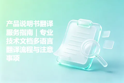 产品说明书翻译服务指南｜专业技术文档多语言翻译流程与注意事项