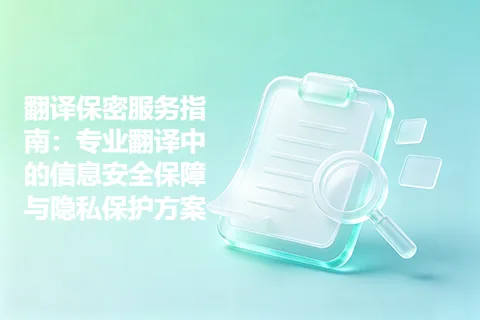 翻译保密服务指南：专业翻译中的信息安全保障与隐私保护方案