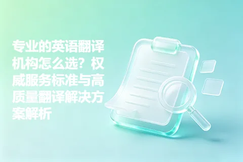 专业的英语翻译机构怎么选？权威服务标准与高质量翻译解决方案解析