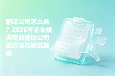 翻译公司怎么选？2026年企业挑选专业翻译公司的方法与避坑指南