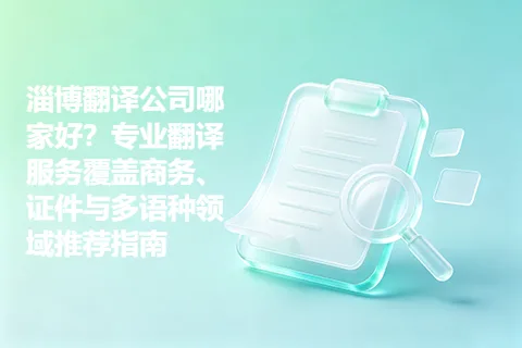 淄博翻译公司哪家好？专业翻译服务覆盖商务、证件与多语种领域推荐指南