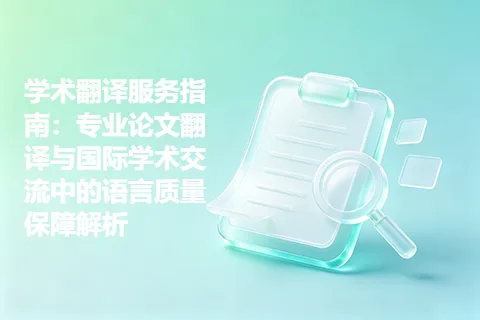 学术翻译服务指南：专业论文翻译与国际学术交流中的语言质量保障解析
