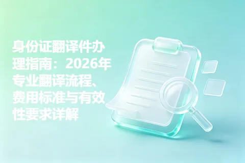 身份证翻译件办理指南：2026年专业翻译流程、费用标准与有效性要求详解