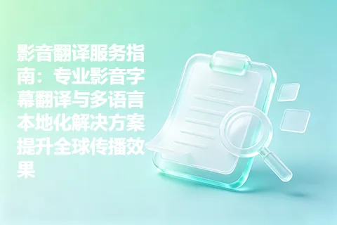 影音翻译服务指南：专业影音字幕翻译与多语言本地化解决方案提升全球传播效果